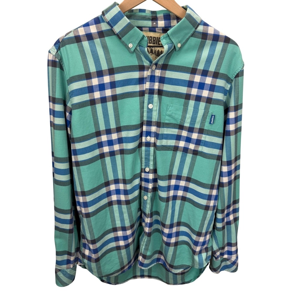 Chubbies Mens Size L In Tents Relaxation Flannel Shirt Plaid Outdoors Beach
